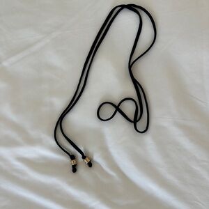 Black Cord Belt with Gold Accents